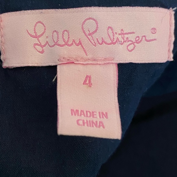 LILLY PULITZER Navy “Junie” Shift Dress with Gold Embroidered Detailing, Size 4 - Picture 13 of 16